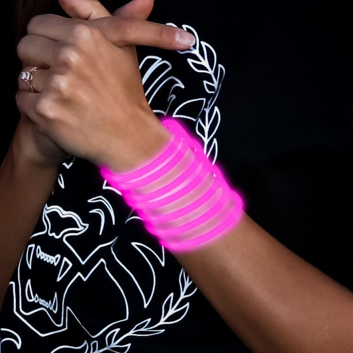 10 inch Glow Stick Bracelets - Pink