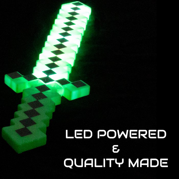 LED Pixelated Green Warrior Sword 