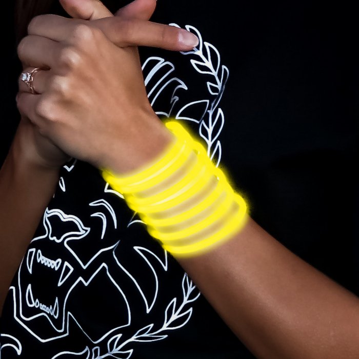 9 Inch Glow Stick Bracelets - Yellow