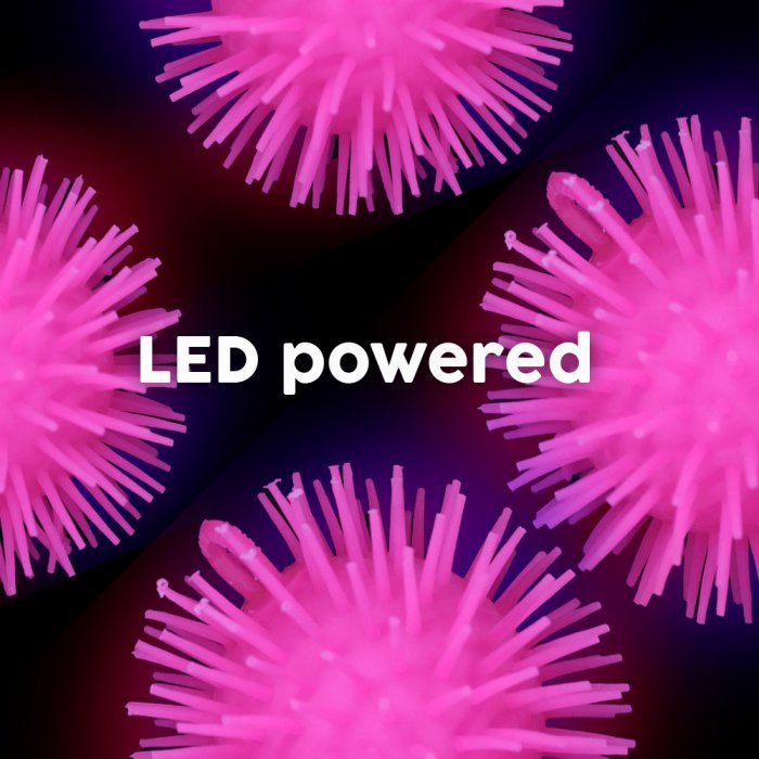 LED Flashing Pom-Pom Ball- Pink
