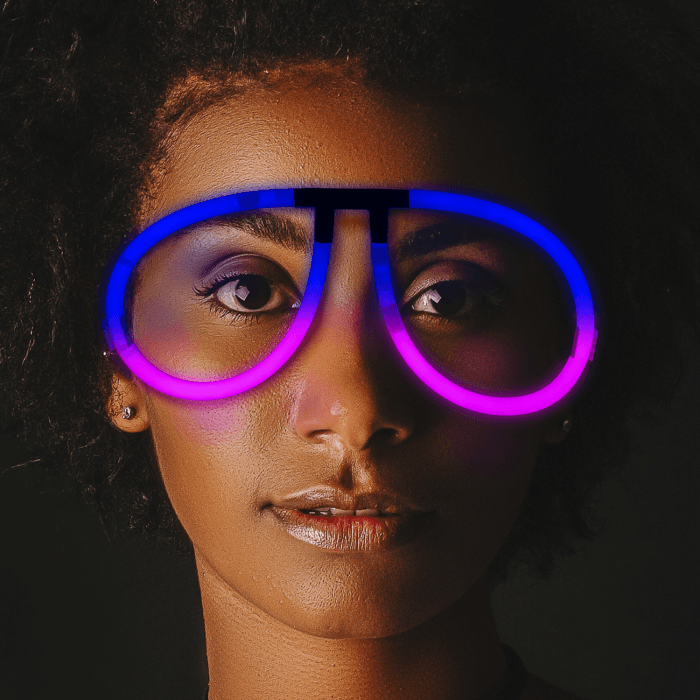 Glow Eyeglasses - Aviator - Bi Blue/Pink
