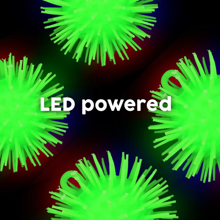 LED Flashing Pom-Pom Ball- Green