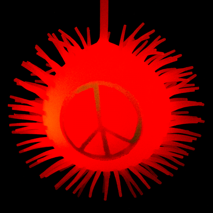 LED Peace Sign Puffer YoYo Ball- Orange