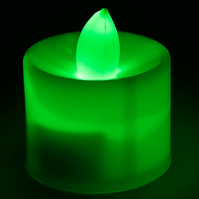 buket Tips Smuk kvinde Light Up Tea Light Candles LED- Green | GlowUniverse.com