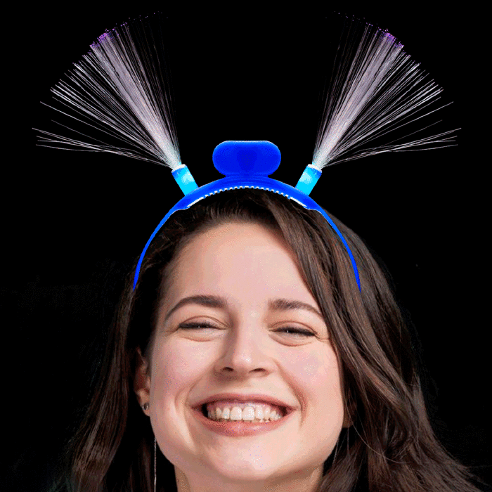 LED Flashing Fiber Optic Headband- Blue