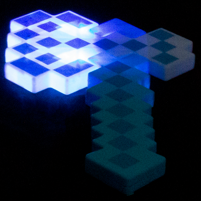 Light Up Pixel Axe (Dark Blue & Light Blue)