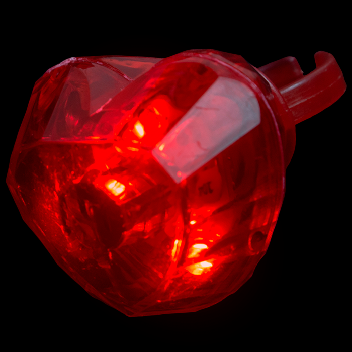 Light Up Jumbo Heart Rings - Red