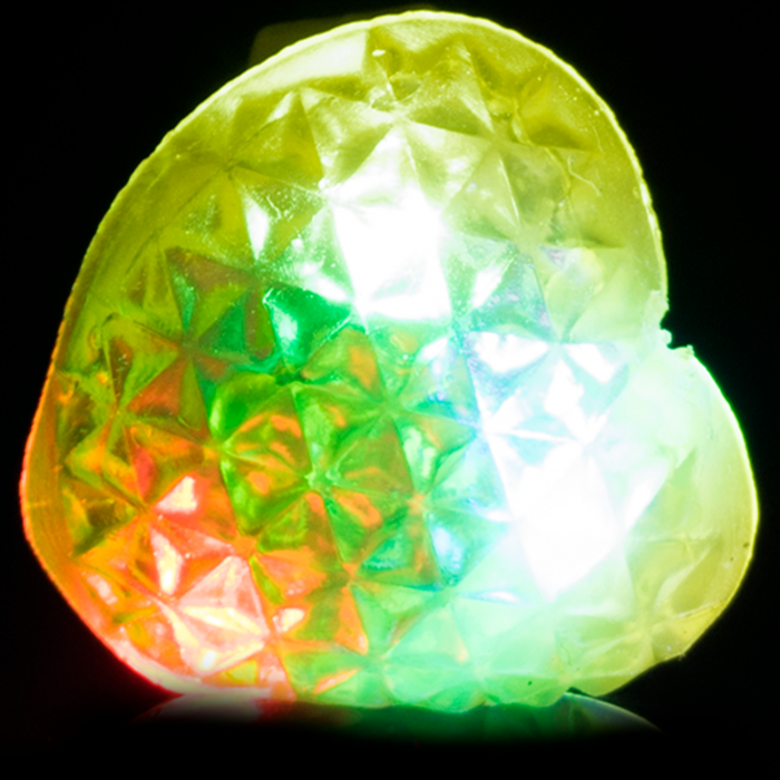 LED Light Up Jelly Heart Rings - Yellow