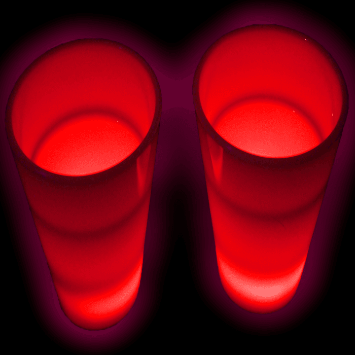 Glow in the Dark LED Light Up Shot Glass - 2 oz- Red
