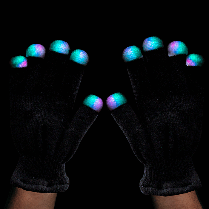 LED Flashing Fingertips Gloves | GlowUniverse.com