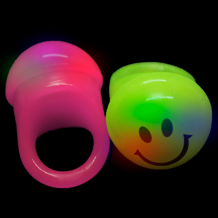 LED Light Up Jelly Smiley Face Rings