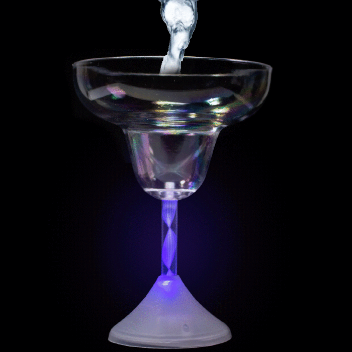LED Flashing Margarita Glass - 8 oz