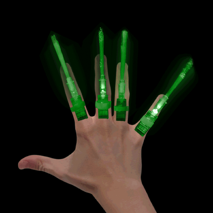 4.75" Light-up Fiber Optic Finger Lights- Green