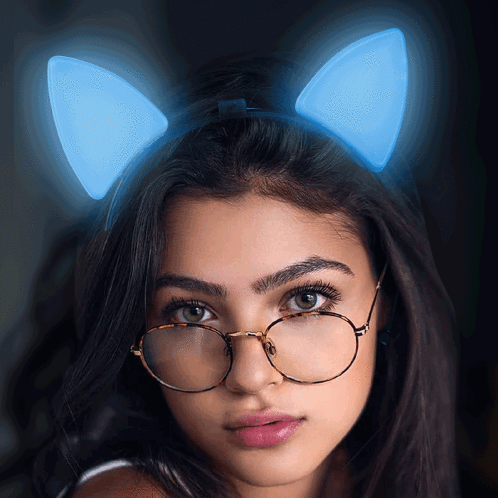Light-Up Cat Ears - Blue