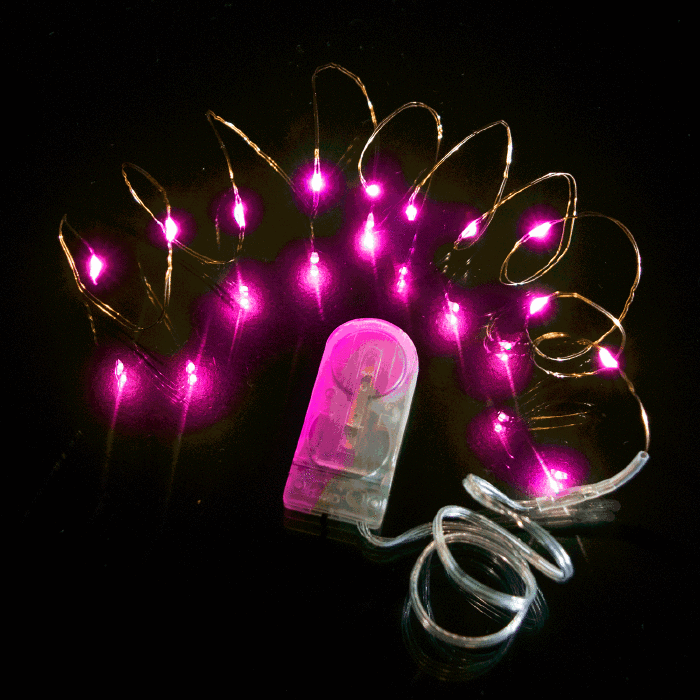 39 Inch Copper Wire Fairy Lights - Pink