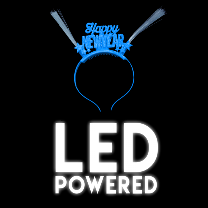 Light-Up Happy New Year Headband- Blue