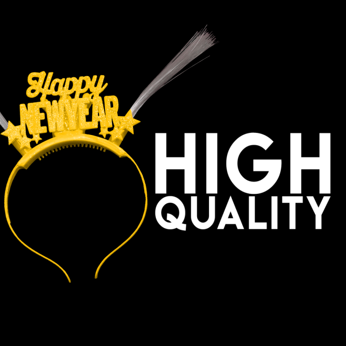 Light-Up Happy New Year Headband- Yellow