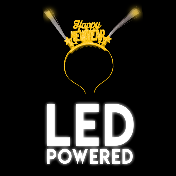 Light-Up Happy New Year Headband- Yellow