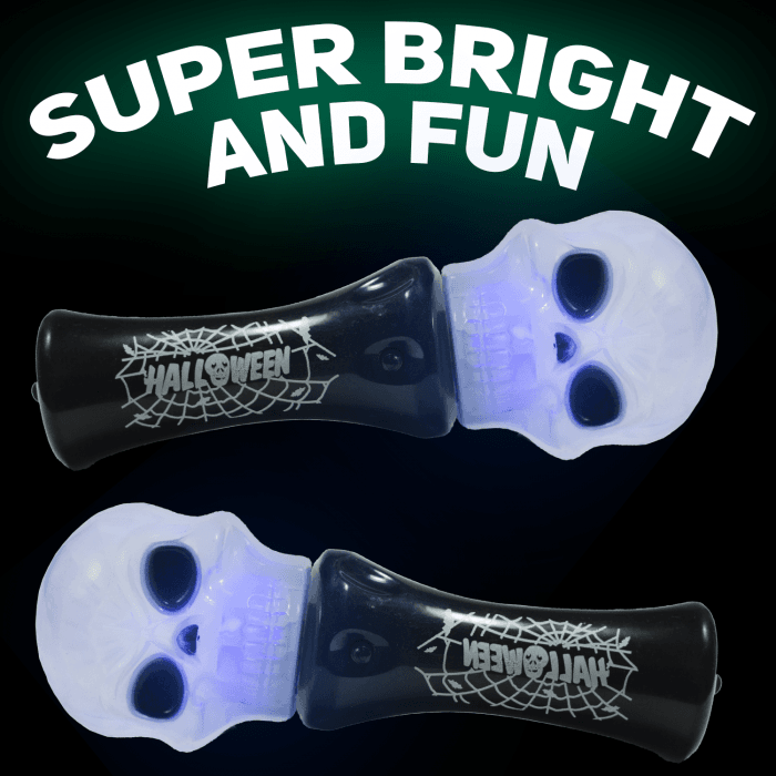 LED Light-Up Spooky Halloween Skull Wand