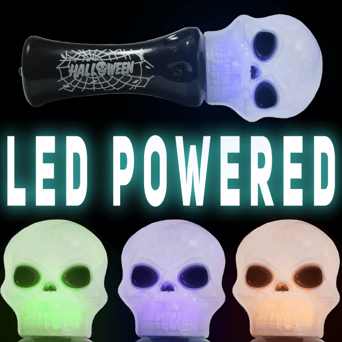 LED Light-Up Spooky Halloween Skull Wand