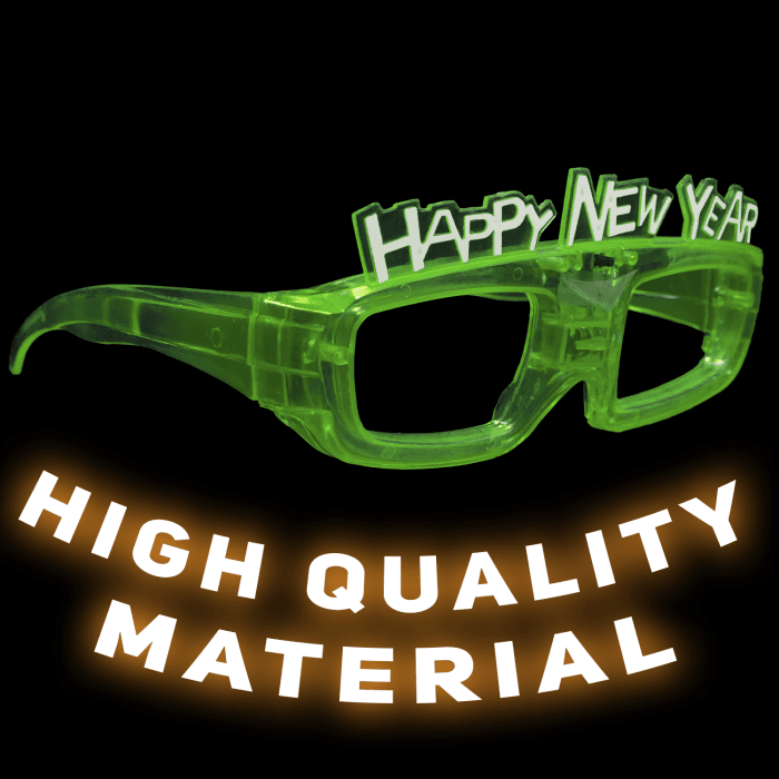 Sound Activated Light-Up "Happy New Year" Glasses- Green