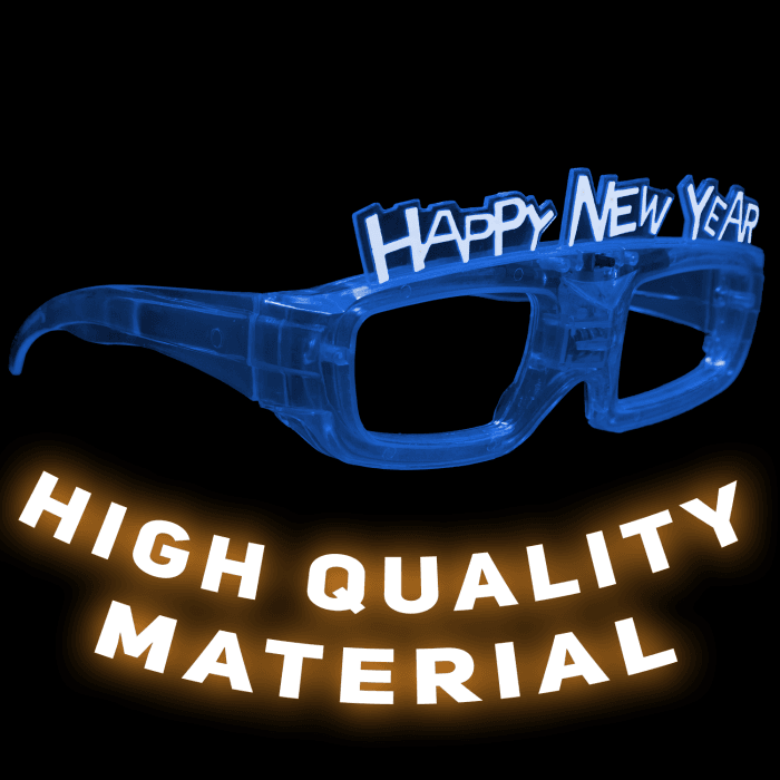 Sound Activated Light-Up "Happy New Year" Glasses- Blue
