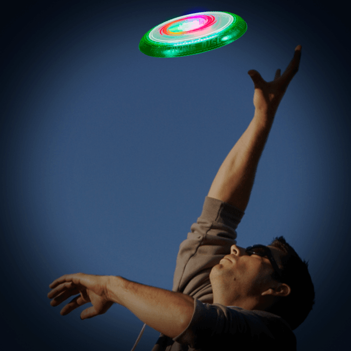 LED Rainbow Flying Disc/Frisbee- Green