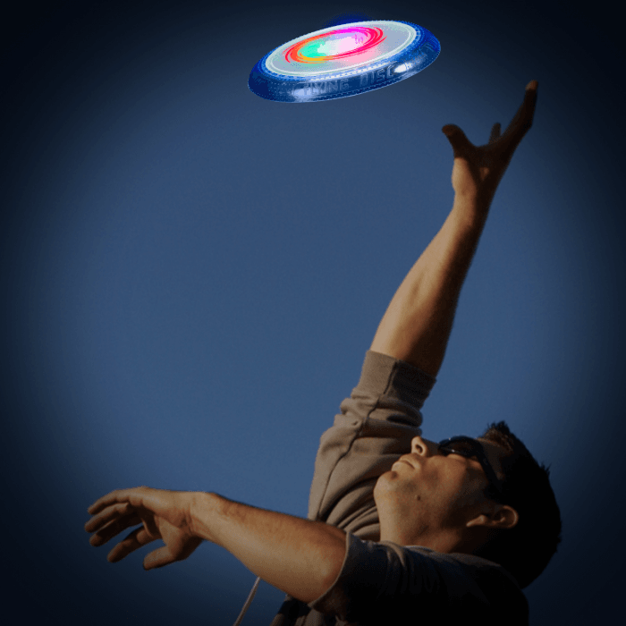 LED Rainbow Flying Disc/Frisbee- Blue