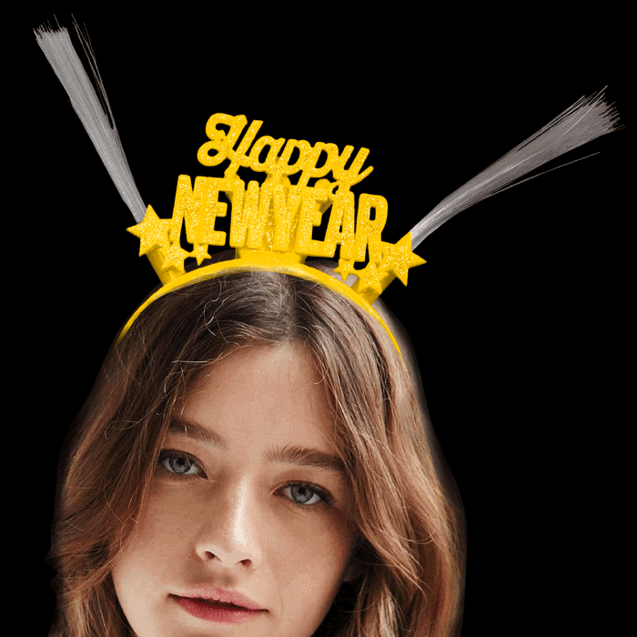 Light-Up Happy New Year Headband- Yellow