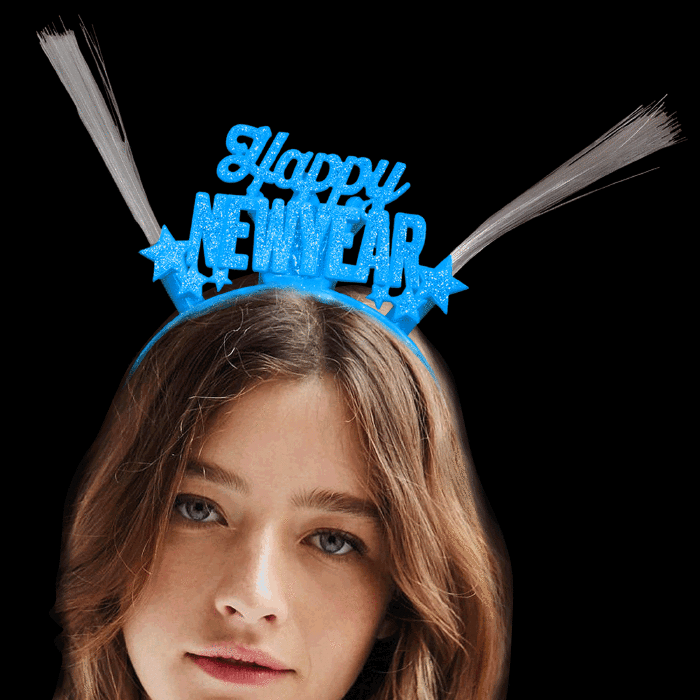 Light-Up Happy New Year Headband- Blue