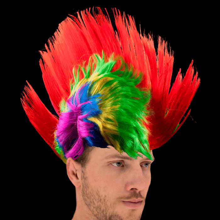 LED Flashing Multi-Color Mohawk Wig