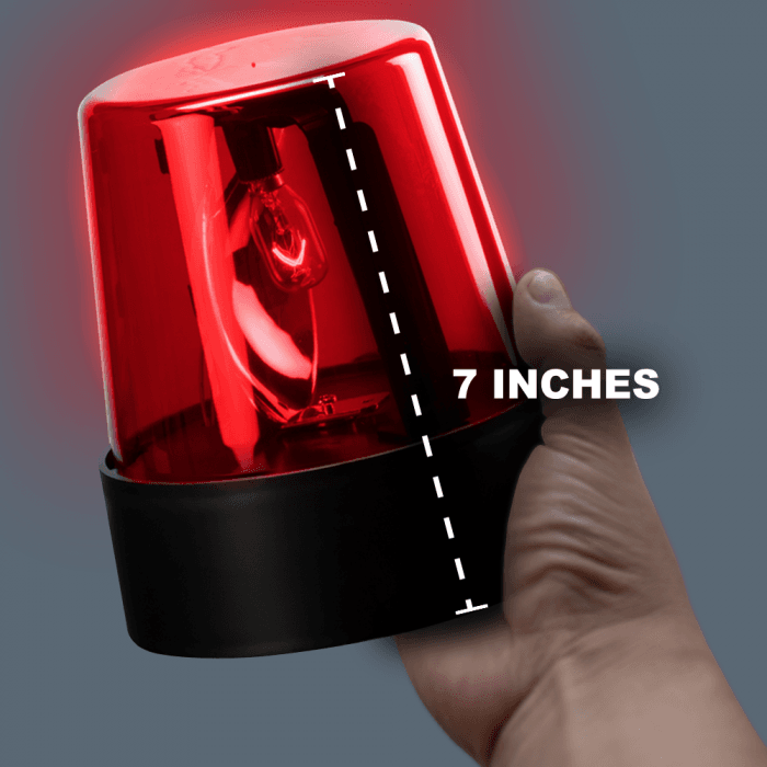 7 Inch Police Beacon Light in Red