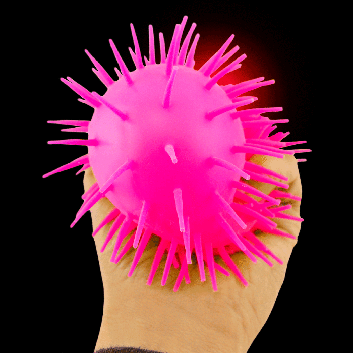 LED Flashing Pom-Pom Ball- Pink