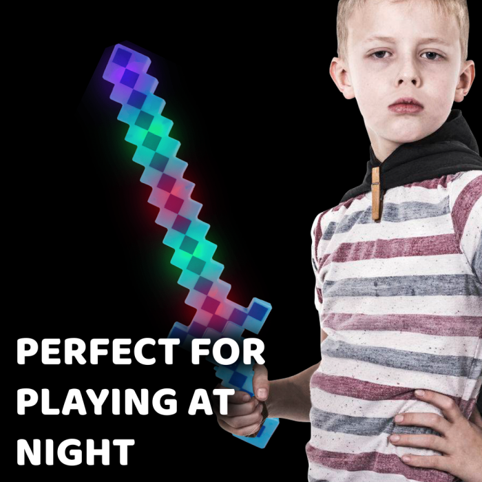 LED Light-Up Pixel Sword - Blue