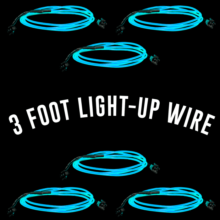 3 Foot Light-Up EL Wire - Aqua