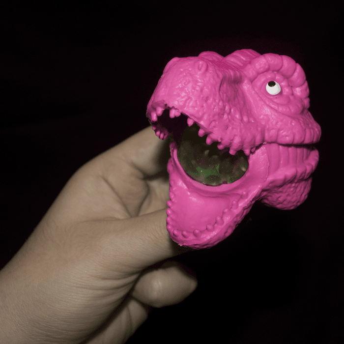 Light-Up Squeeze Dinosaur- Rose Pink