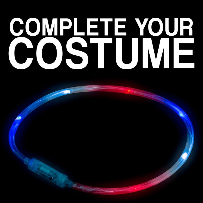 22 Inch Red-White-Blue Flashing LED Necklace