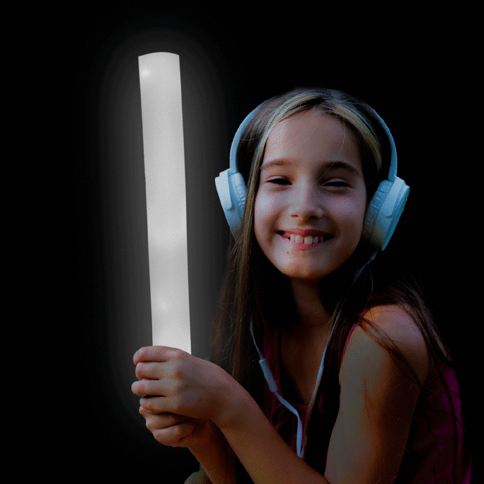 LED Light-Up Foam Stick Baton Supreme- White