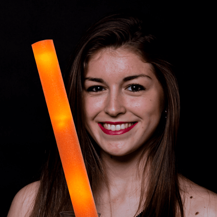 LED Light-Up Foam Stick Baton Supreme- Orange