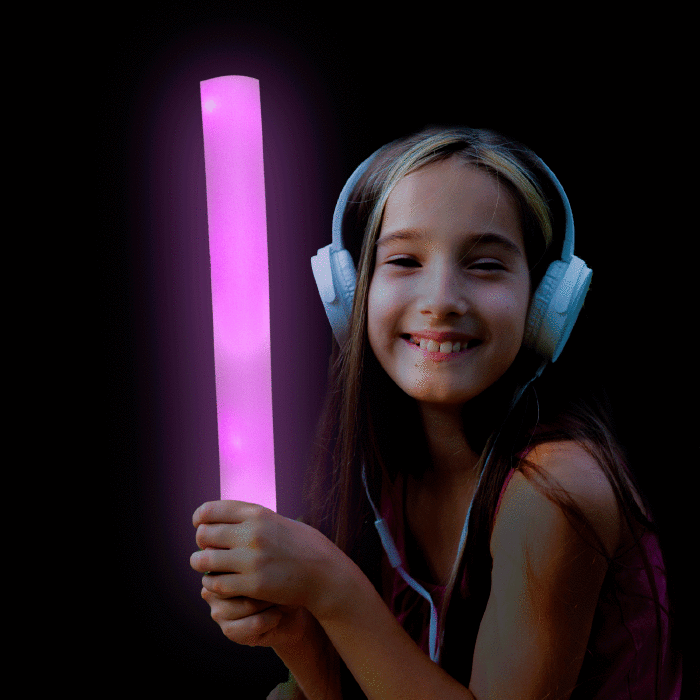LED Light-Up Foam Stick Baton Supreme- Pink