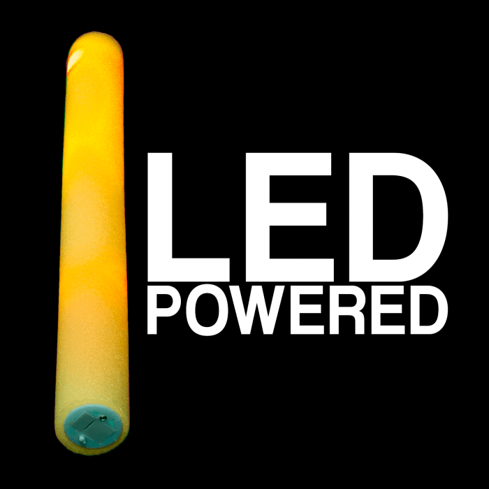 LED Light-Up Foam Stick Baton Supreme- Yellow