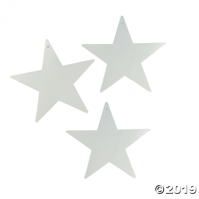 Silver Large Metallic Stars (Per Dozen)