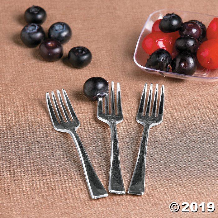 Mini Silver Appetizer Forks (50 Piece(s))