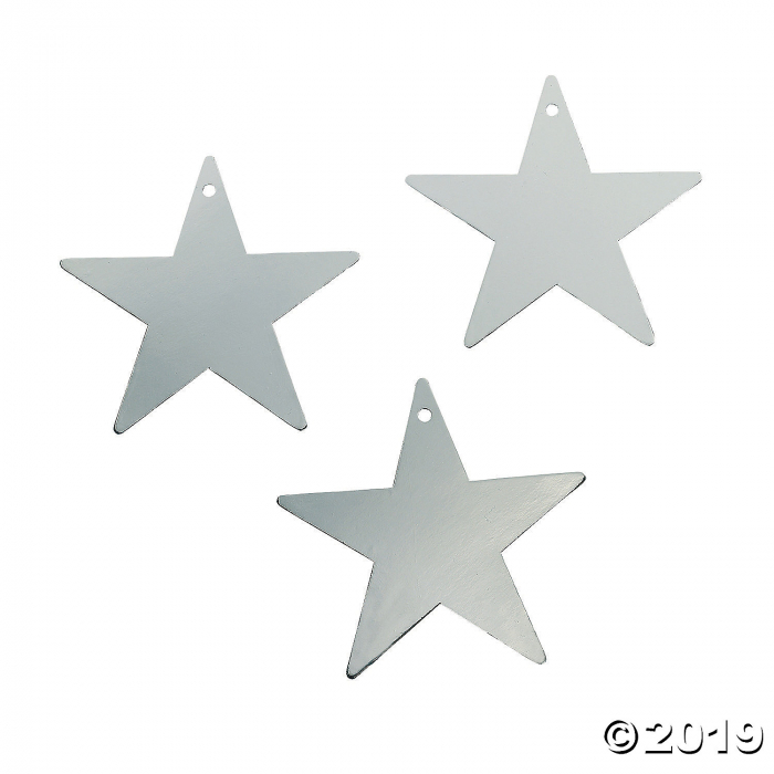 Silver Small Metallic Stars (Per Dozen)