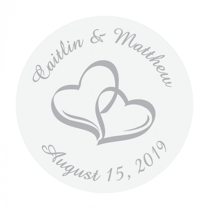 Personalized Two Hearts Favor Stickers (80 Piece(s))