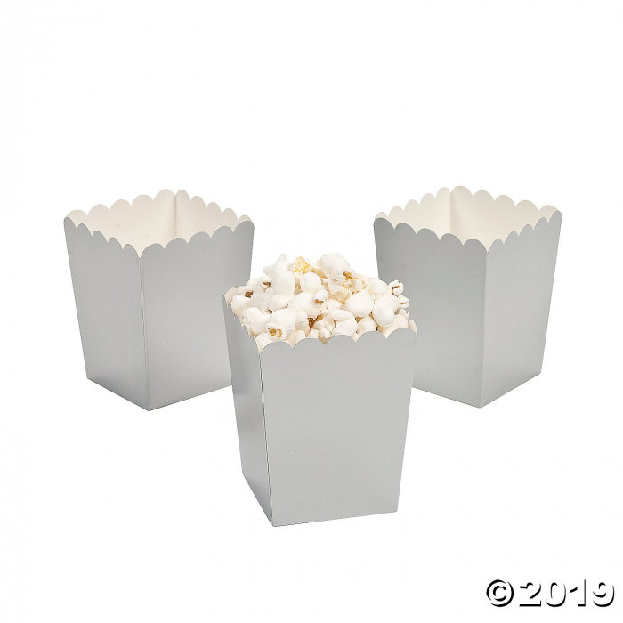 Mini Silver Popcorn Boxes (24 Piece(s))