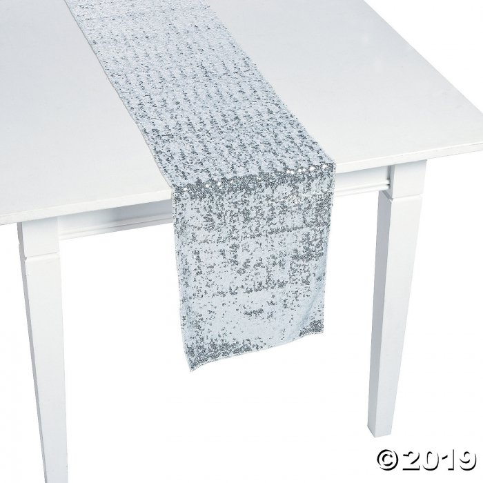Silver Sequin Table Runner (1 Piece(s))