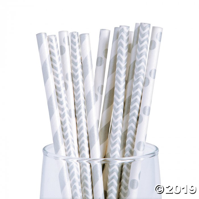 Silver Paper Straw Assortment (72 Piece(s))