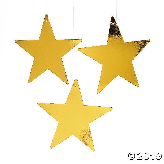 Large Gold Metallic Stars (Per Dozen)