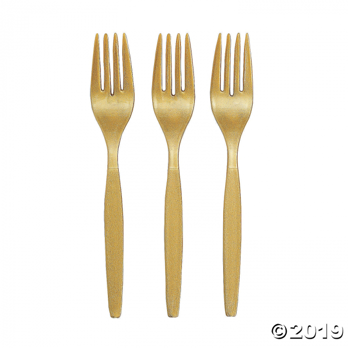 Metallic Gold Plastic Forks (50 Piece(s))